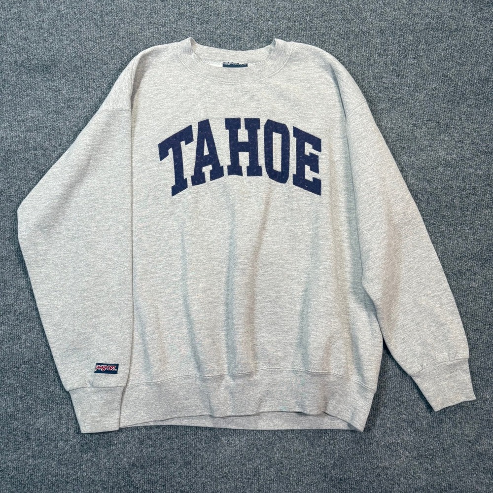 Vintage‎ JanSport Tahoe Sweatshirt Mens Large Gray Made in USA Pullover Crewneck